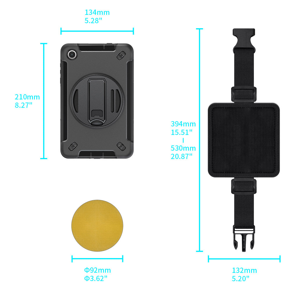 RKB-LN-M8G4 | Lenovo Tab M8 (4th Gen) 2024 TB301 / TB300 | Rainproof military grade rugged case kneeboard with leg strap