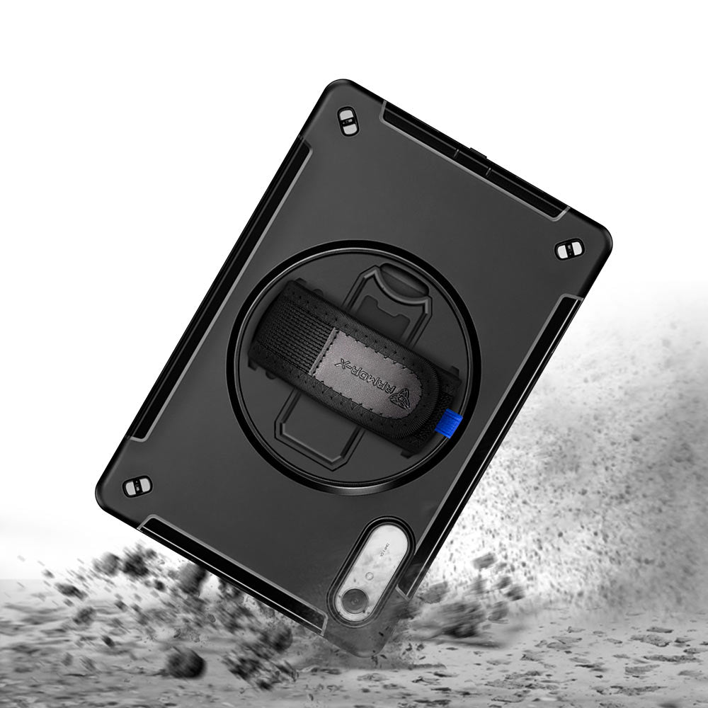 ARMOR-X Lenovo Idea Tab Pro (Gen 2) TB390 shockproof case, impact protection cover with hand strap and kick stand. Rugged protective case with the best dropproof protection.