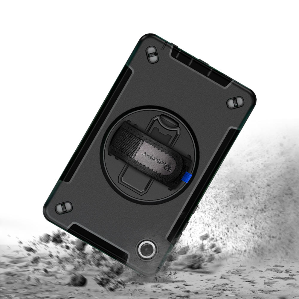 ARMOR-X Samsung Galaxy Tab A11 ( 8.7" ) SM-X133 / SM-X135 shockproof case, impact protection cover with hand strap and kick stand. Rugged protective case with the best dropproof protection.