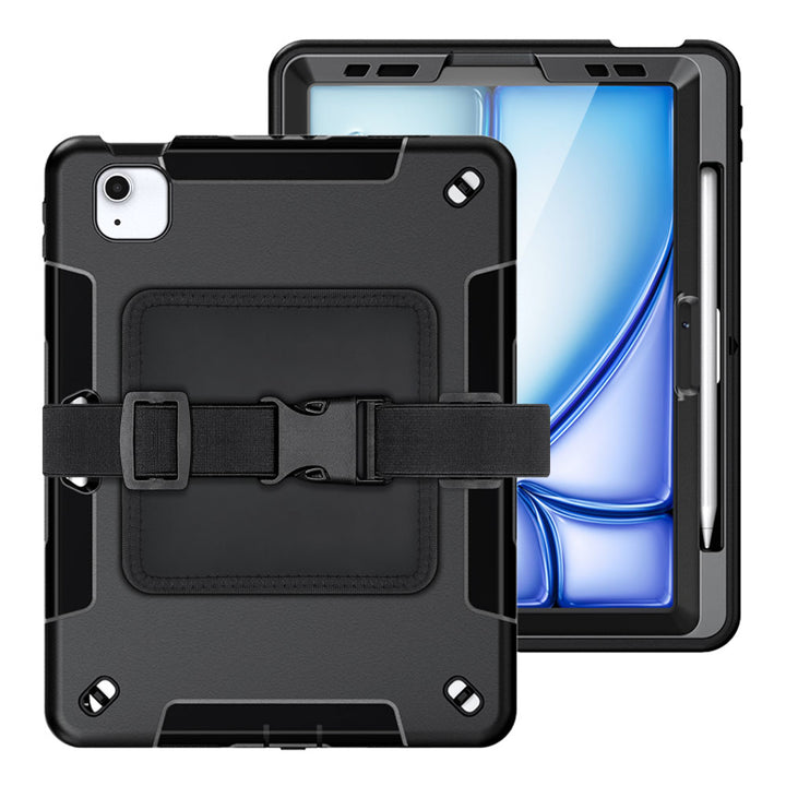 ARMOR-X iPad Air 11 ( M2 ) shockproof case kneeboard with leg strap. Suitable for pilots, truck drivers, production workers, laboratory workers and anyone else who does not have a free hand to hold their tablet but still want to take a look at your tablet or take notes.