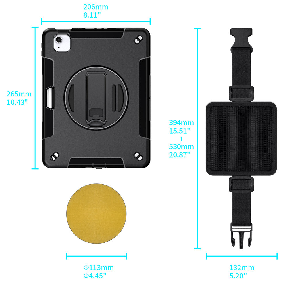 RKB-iPad-A5 | iPad Air 11 ( M2 ) | Rainproof military grade rugged case kneeboard with leg strap