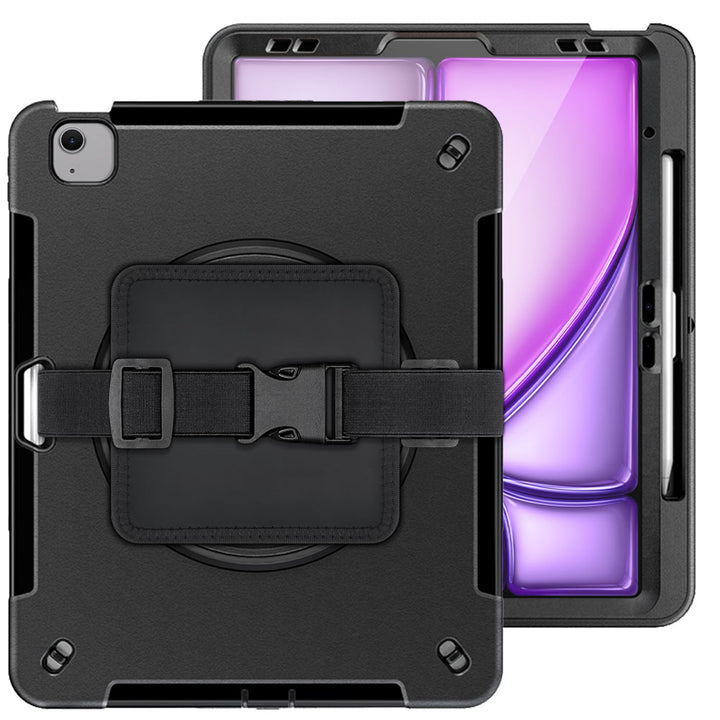 ARMOR-X iPad Air 13 ( M2 ) shockproof case kneeboard with leg strap. Suitable for pilots, truck drivers, production workers, laboratory workers and anyone else who does not have a free hand to hold their tablet but still want to take a look at your tablet or take notes.