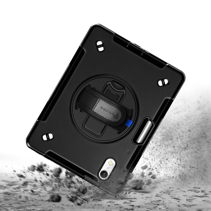 RIN-iPad-M8 | iPad mini 8 | Rainproof military grade rugged case with hand strap and kick-stand