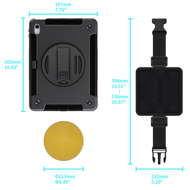 RKB-iPad-N5 | iPad 10.9 (10th Gen.) | Rainproof military grade rugged case kneeboard with leg strap