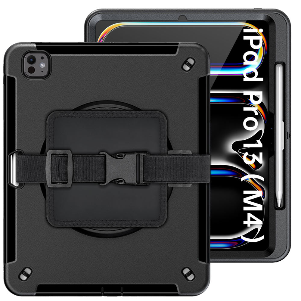 ARMOR-X iPad Pro 13 ( M4 ) shockproof case kneeboard with leg strap. Suitable for pilots, truck drivers, production workers, laboratory workers and anyone else who does not have a free hand to hold their tablet but still want to take a look at your tablet or take notes.