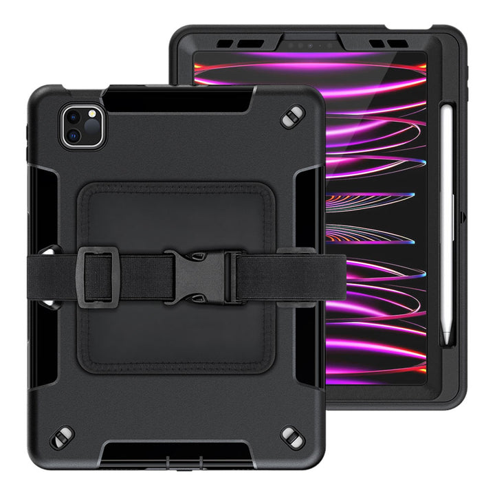 ARMOR-X iPad Pro 11 ( M4 ) shockproof case kneeboard with leg strap. Suitable for pilots, truck drivers, production workers, laboratory workers and anyone else who does not have a free hand to hold their tablet but still want to take a look at your tablet or take notes.