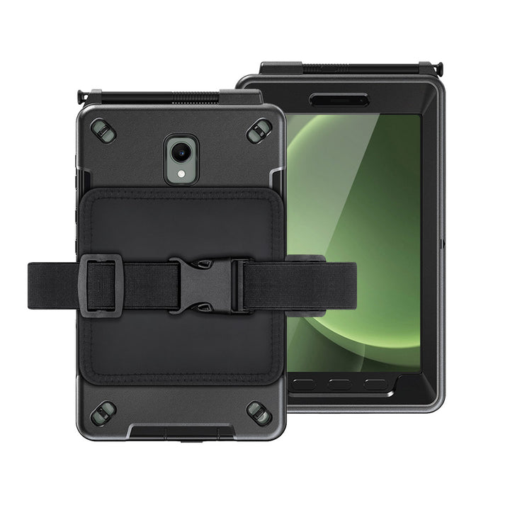 RIN2-SS-X306FKB | Samsung Galaxy Tab Active5 SM-X306B / Tab Active3 SM-T570 SM-T575 SM-T577 | Rainproof military grade rugged case kneeboard with leg strap