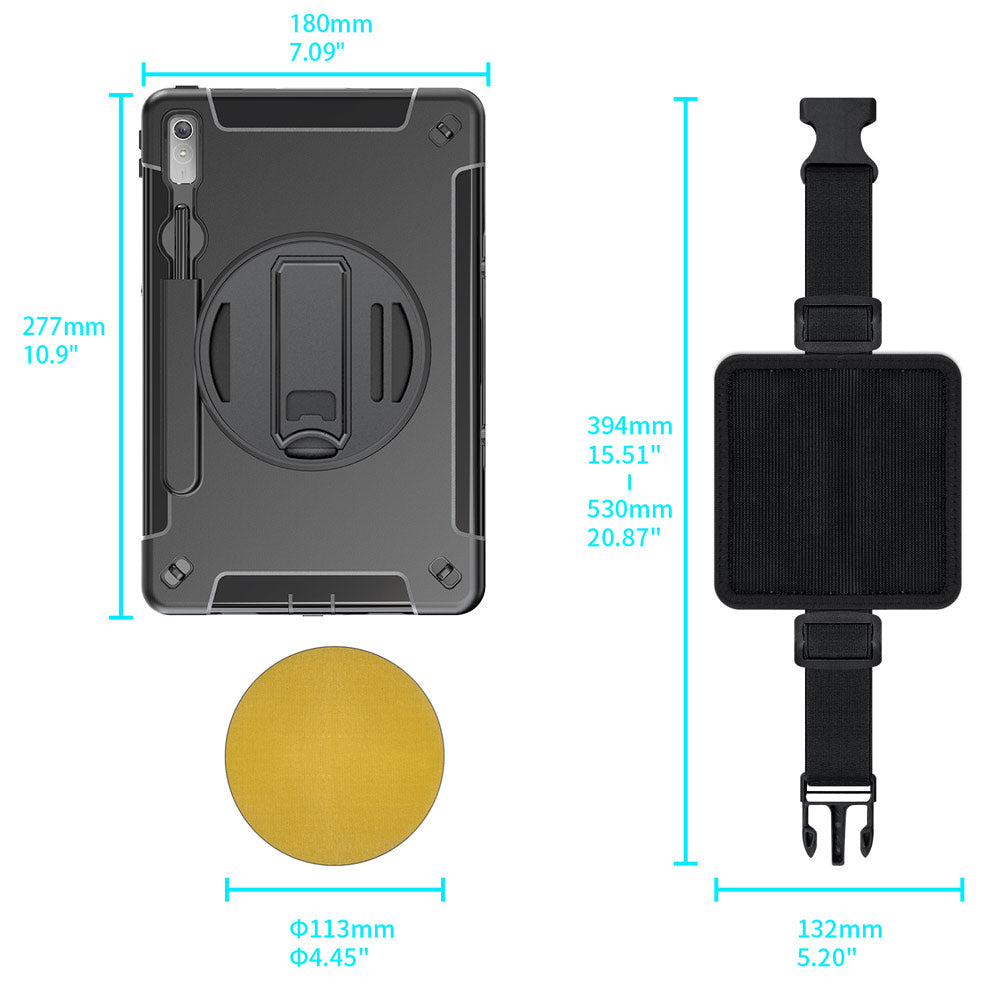 RKB-LN-P11PR2 | Lenovo Tab P11 Pro Gen 2 TB132FU | Rainproof military grade rugged case kneeboard with leg strap