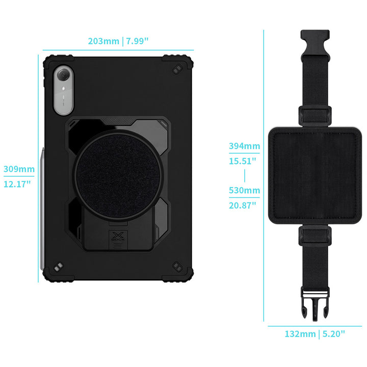 RKB-LN-TB390 | Lenovo Idea Tab Pro (Gen 2) TB390 | 2 Layers Shockproof Case | Pilot Kneeboard &amp; Clipboard with leg strap
