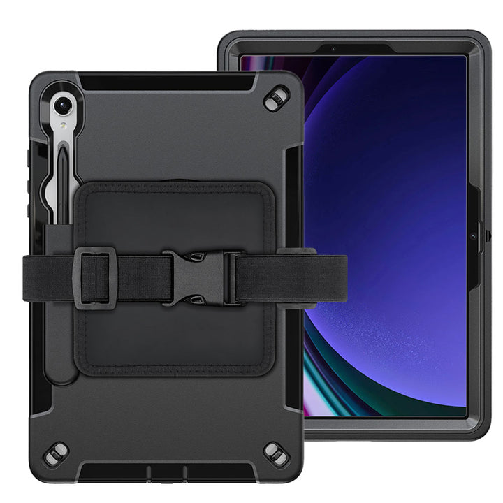 RKB-SS-X710 | Samsung Galaxy Tab S9 SM-X710 / X716 / X718 | Rainproof military grade rugged case kneeboard with leg strap