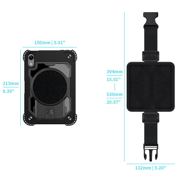 RKB-iPad-M8 | iPad mini (A20 Pro) | Rainproof Rugged Case | Pilot Kneeboard &amp; Clipboard with leg strap