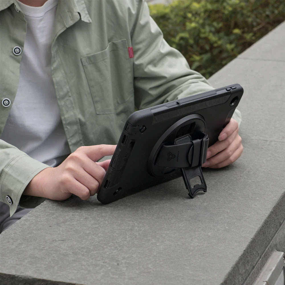 RNG-IPAD-PR11 | iPad Pro 11 (M4) / (M5) | Healthcare &amp; Medical-Grade Rainproof Military-Grade Rugged Case with Silicone Hand Strap and Kick-Stand (built-in screen protector)