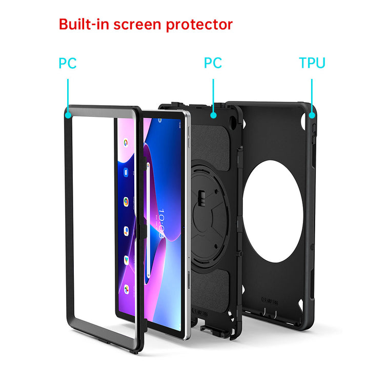 ARMOR-X Lenovo Tab M10 Plus ( Gen3 ) TB125 / TB128 Healthcare-ready medical-grade rugged case. Durable PC, TPU, and silicone support frequent cleaning with common disinfectants.