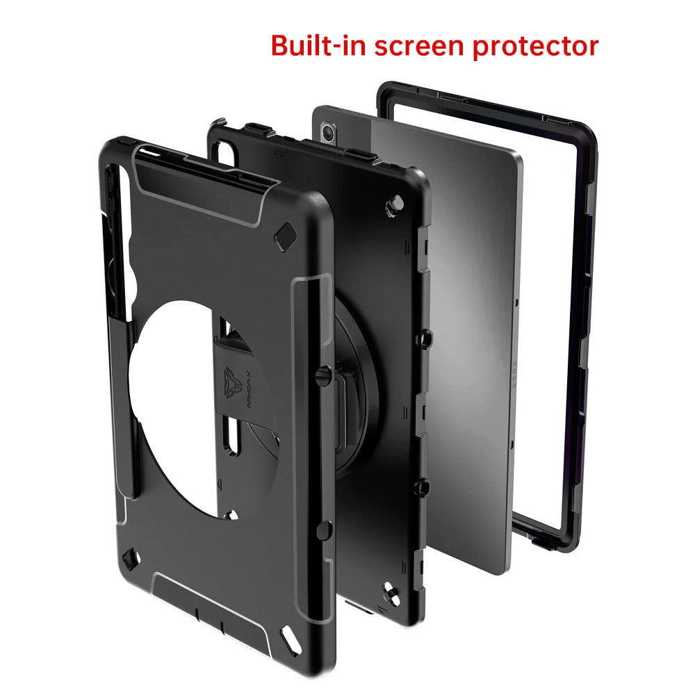 ARMOR-X Lenovo Tab P11 Pro Gen 2 TB132FU Healthcare-ready medical-grade rugged case. Durable PC, TPU, and silicone support frequent cleaning with common disinfectants.