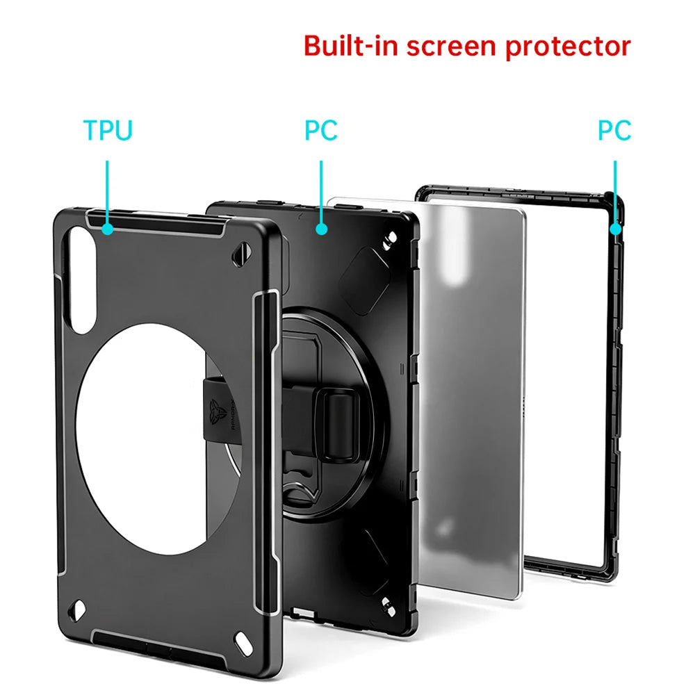 RNG-LN-TB390 | Lenovo Idea Tab Pro (Gen 2) TB390 | Healthcare &amp; Medical-Grade Rainproof Military-Grade Rugged Case with Silicone Hand Strap and Kick-Stand