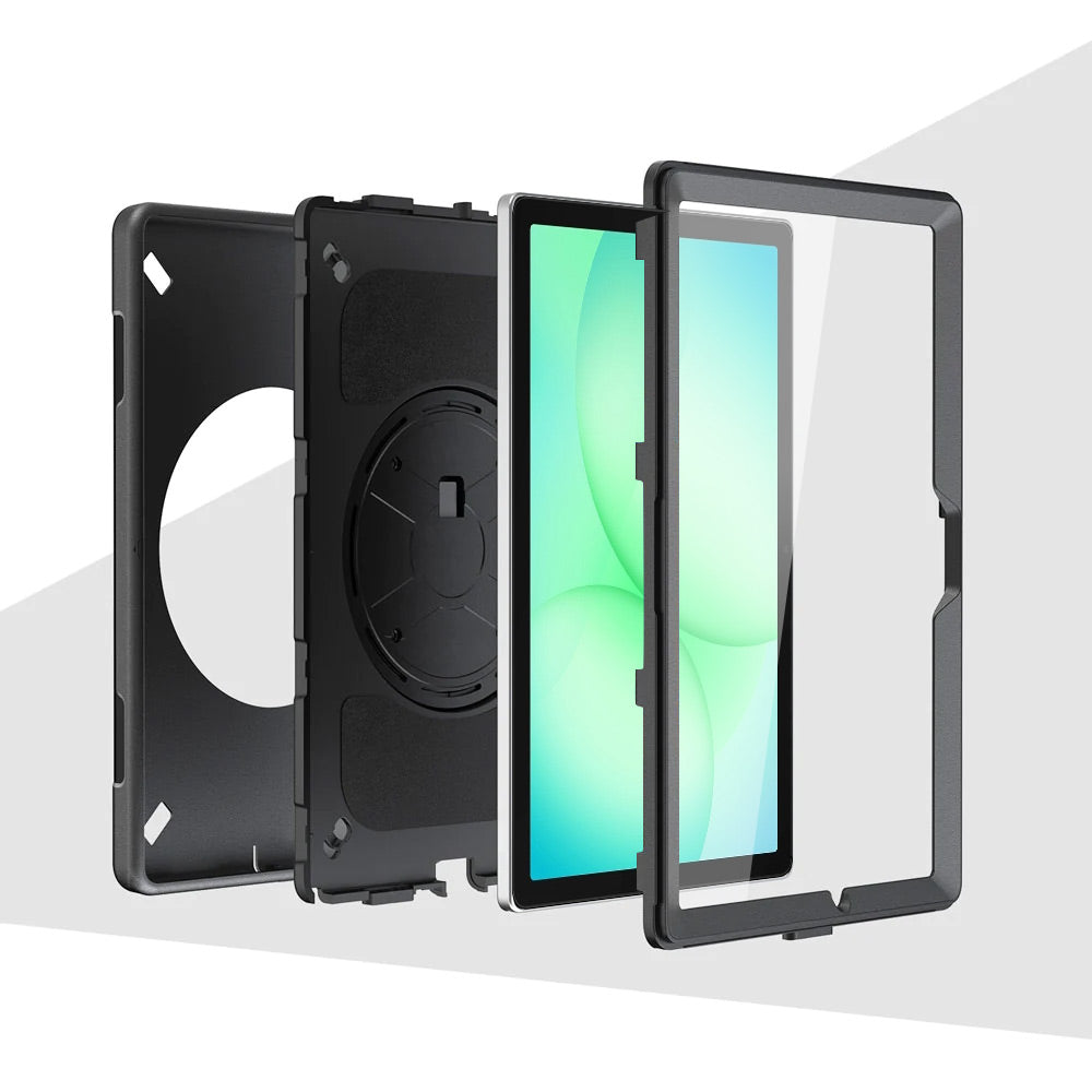 ARMOR-X Samsung Galaxy Tab A11+ A11 Plus ( 11" ) SM-X230 / SM-X235 / SM-X236 / SM-X238 Healthcare-ready medical-grade rugged case. Durable PC, TPU, and silicone support frequent cleaning with common disinfectants.