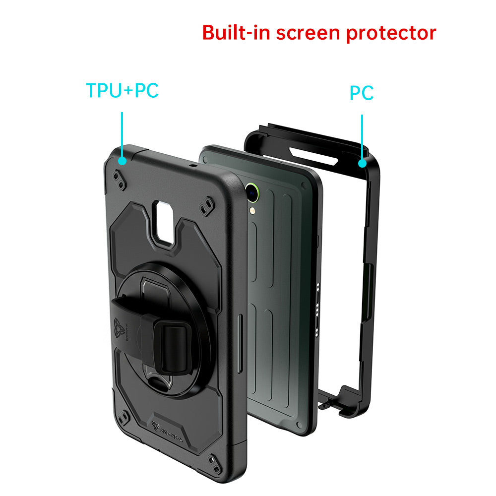 ARMOR-X Samsung Galaxy Tab Active5 (8-inch) SM-X300 SM-X306B SM-X308U / Active3 Healthcare-ready medical-grade rugged case. Durable PC, TPU, and silicone support frequent cleaning with common disinfectants.