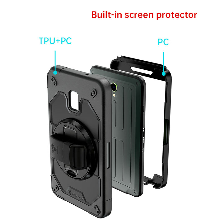 ARMOR-X Samsung Galaxy Tab Active5 (8-inch) SM-X300 SM-X306B SM-X308U / Active3 Healthcare-ready medical-grade rugged case. Durable PC, TPU, and silicone support frequent cleaning with common disinfectants.