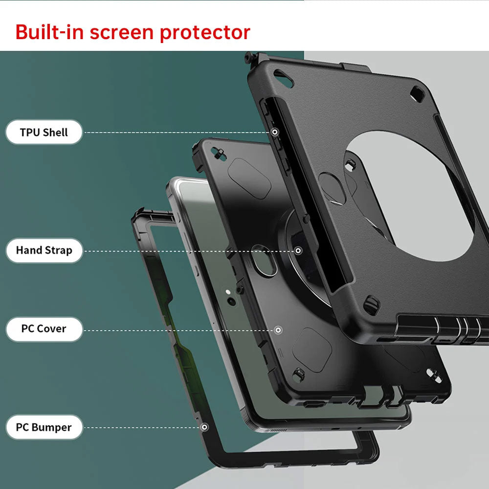 ARMOR-X Samsung Galaxy Tab Active5 Pro (10.1-inch) SM-X350 SM-X356 SM-X358 / Active4 Pro / Active Pro Healthcare-ready medical-grade rugged case. Durable PC, TPU, and silicone support frequent cleaning with common disinfectants.