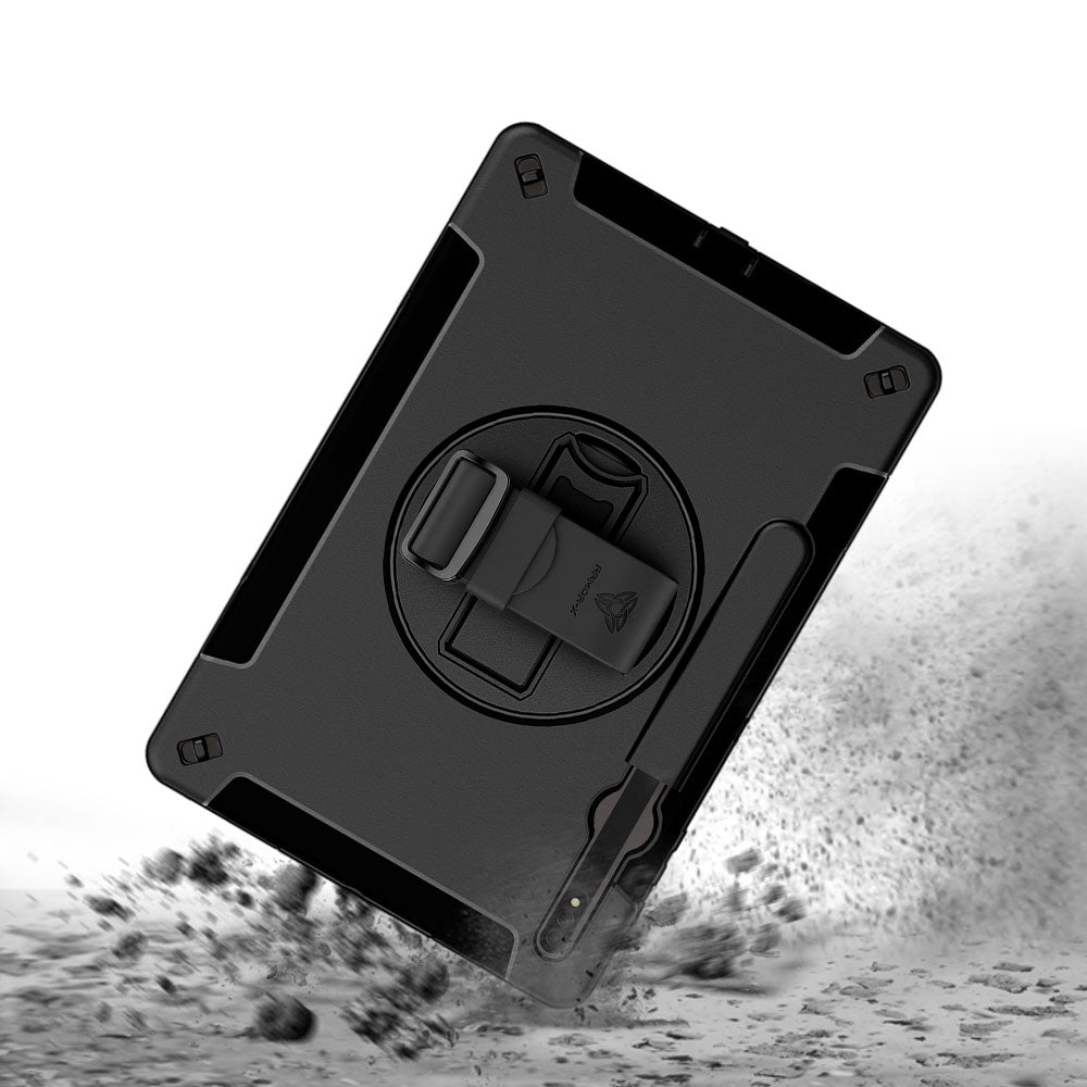ARMOR-X Samsung Galaxy Tab S8+ S8 Plus SM-X800 X806 / S7+ / S7 FE Healthcare-ready medical-grade rugged case. MIL-STD-810H tested for 1.2 m / 4 ft drops with triple-layer impact protection.