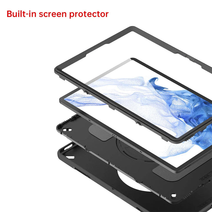 ARMOR-X Samsung Galaxy Tab S8+ S8 Plus SM-X800 X806 / S7+ / S7 FE Healthcare-ready medical-grade rugged case. Durable PC, TPU, and silicone support frequent cleaning with common disinfectants.