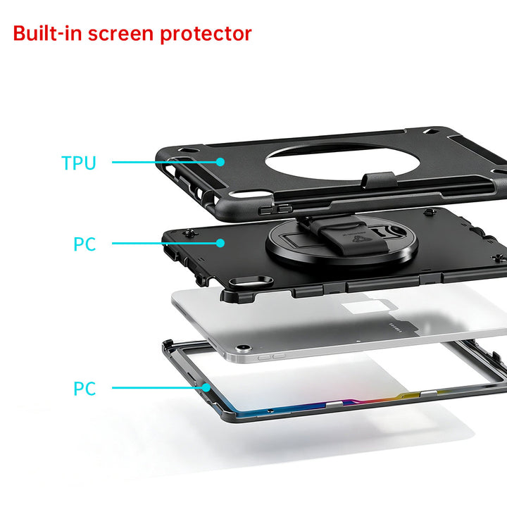 ARMOR-X iPad 10.9 (10th Gen.) Healthcare-ready medical-grade rugged case. Durable PC, TPU, and silicone support frequent cleaning with common disinfectants.