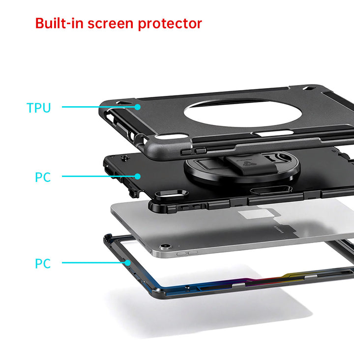ARMOR-X iPad 10.9 (10th Gen.) Healthcare-ready medical-grade rugged case. Durable PC, TPU, and silicone support frequent cleaning with common disinfectants.