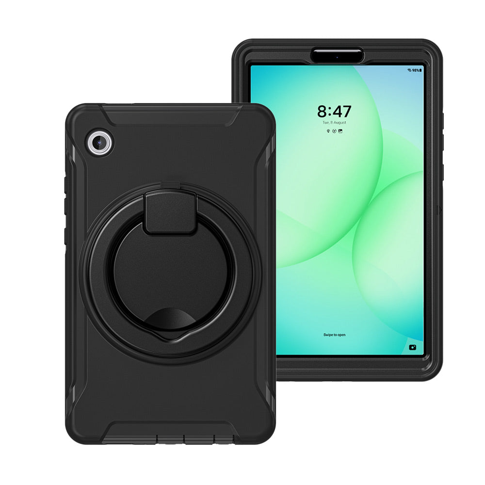 ARMOR-X Samsung Galaxy Tab A11 ( 8.7" ) SM-X130 / SM-X135 Rugged kids case with kick-stand. 360 degree swivels hand grip design for one-handed operation.