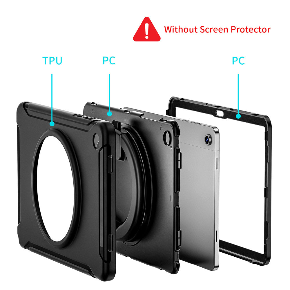 RON-SS-X230 | Samsung Galaxy Tab A11+ A11 Plus ( 11" ) SM-X230 / SM-X235 / SM-X236 / SM-X238 | Rugged case with kick-stand &amp; pencil Holder &amp; folding grip