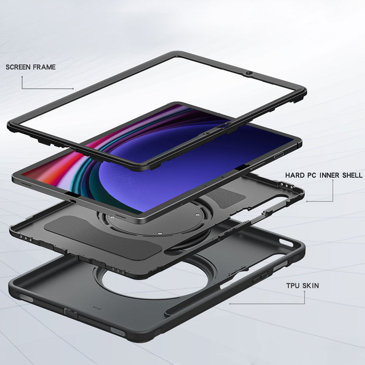 ARMOR-X Samsung Galaxy Tab S9 SM-X710 / X716 heavy duty rugged case. full protection cover.