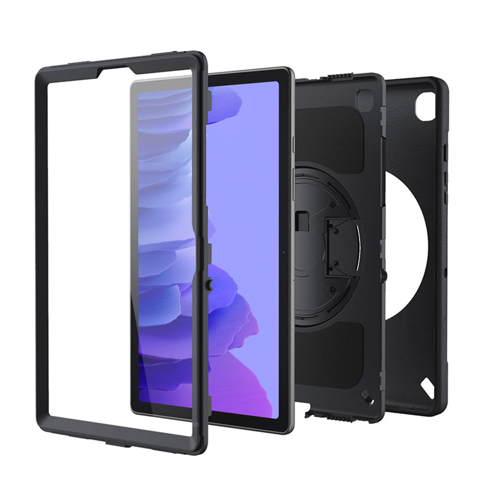 ARMOR-X Samsung Galaxy Tab A7 10.4 SM-T500 T505 T507 (2020) / A7 10.4 SM-T509 (2022) shockproof case, impact protection cover with hand strap and kick stand. Ultra 3 layers impact resistant design.