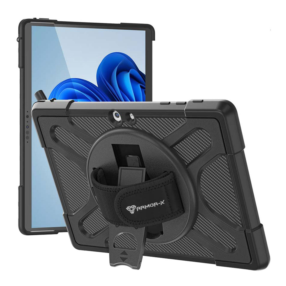 SLN-MS-SFGO3 | Microsoft Surface GO / Surface GO 2 / Surface GO 3 / Surface Go 4 | Ultra 2 layers shockproof rugged case with hand strap and kick-stand Compatible with keyboard