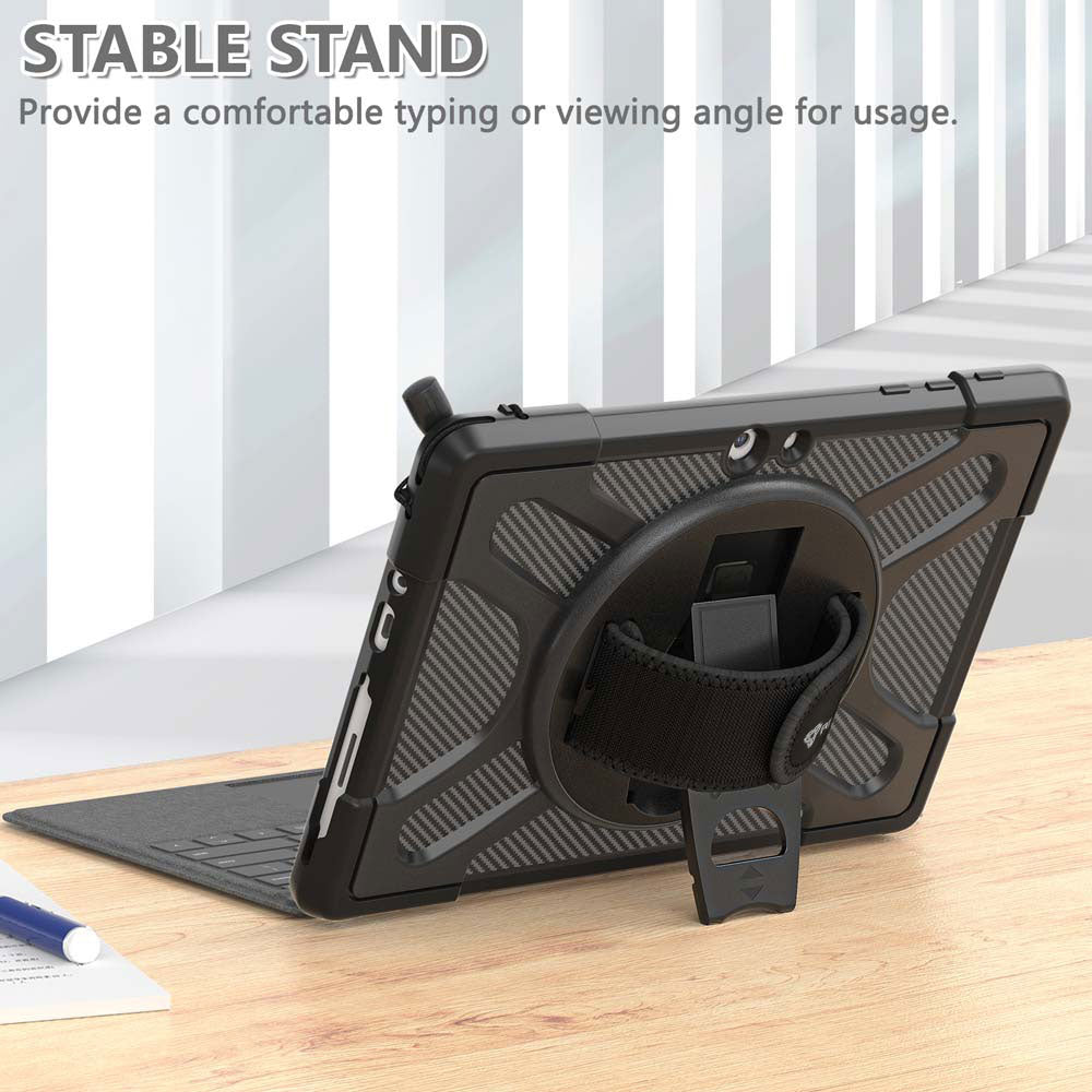 SLN-MS-SFGO3 | Microsoft Surface GO / Surface GO 2 / Surface GO 3 | Ultra 2 layers shockproof rugged case with hand strap and kick-stand Compatible with keyboard