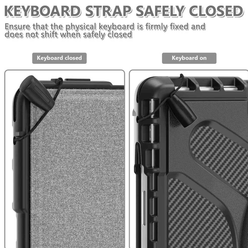 SLN-MS-SFPR9 | Microsoft Surface Pro 13-inch Copilot+ PC | Ultra 2 layers shockproof rugged case with hand strap and kick-stand Compatible with keyboard