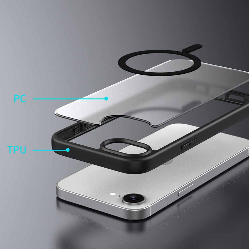 ARMOR-X APPLE iPhone 16e shockproof compact case with MagSafe. Raised edge to protect the screen and camera.
