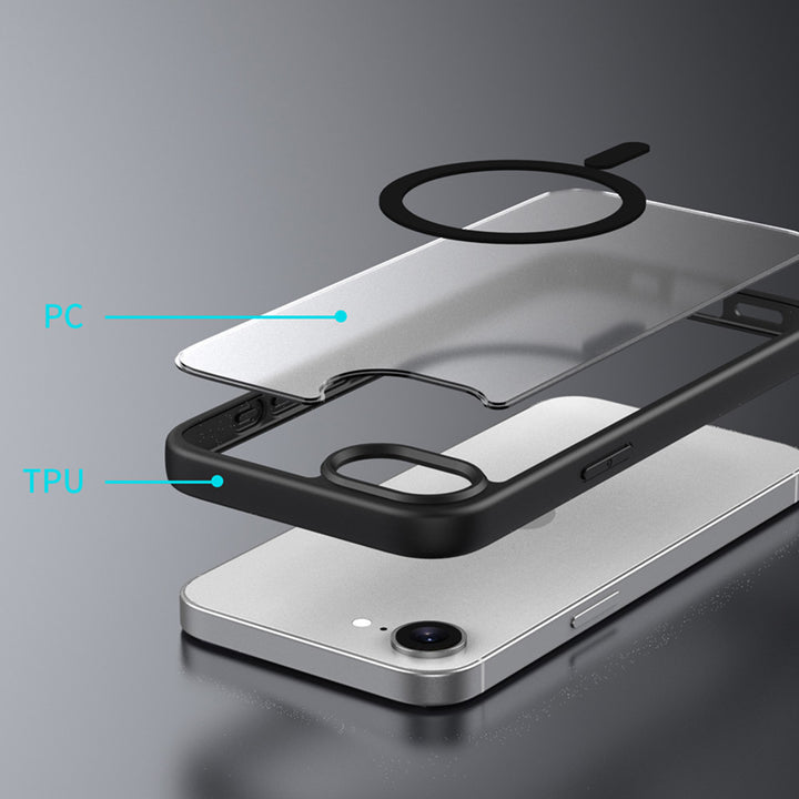 ARMOR-X APPLE iPhone 16e shockproof compact case with MagSafe. Raised edge to protect the screen and camera.