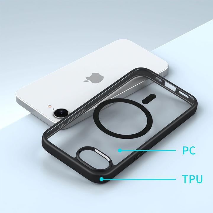 ARMOR-X APPLE iPhone 17e / 16e shockproof compact case with MagSafe. Transparent PC back and the polishing layer makes it possible to have a delicate touch