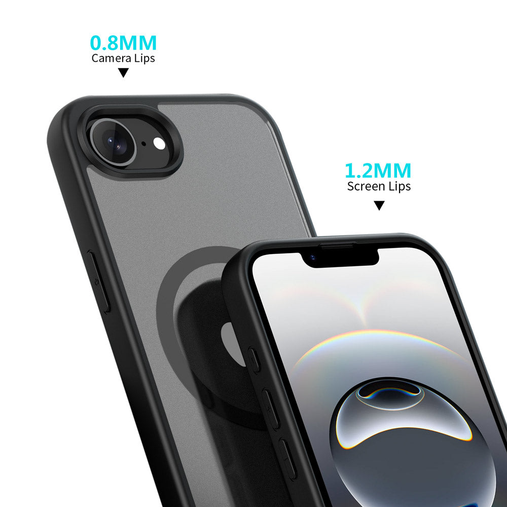 ARMOR-X APPLE iPhone 17e / 16e shockproof compact case with MagSafe. Raised edge to protect the screen and camera.