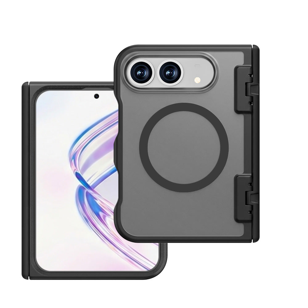 ARMOR-X APPLE iPhone 18 Fold shockproof compact case with MagSafe, supports wireless charging.