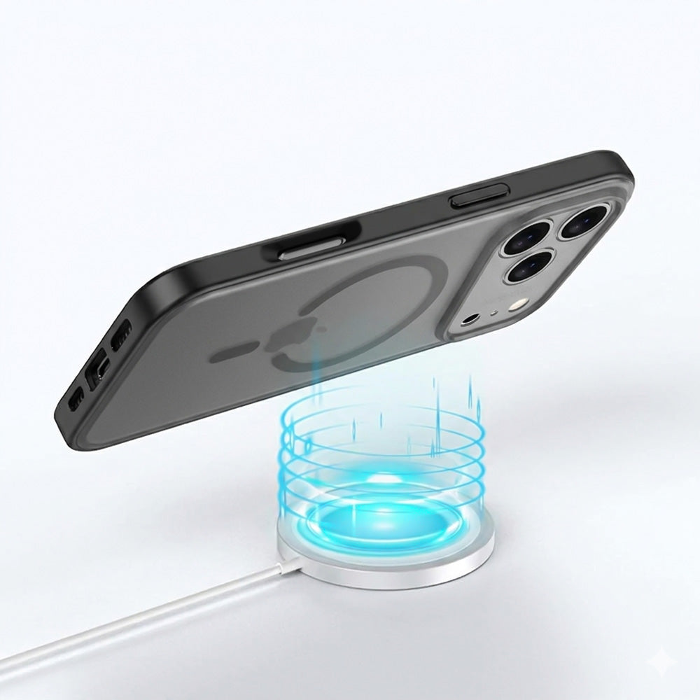 ARMOR-X APPLE iPhone 18 Pro Max shockproof compact case with MagSafe, supports wireless charging.