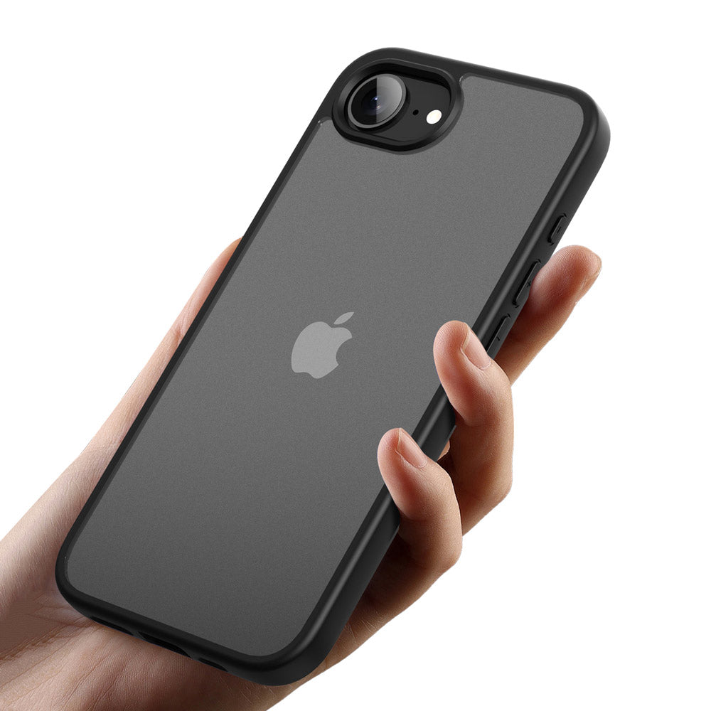 ARMOR-X APPLE iPhone 16e shockproof protective case. Translucent matte PC back and the polishing layer makes it possible to have a delicate touch.