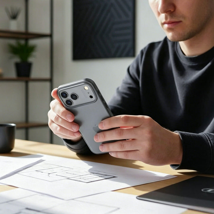 ARMOR-X APPLE iPhone 18 Pro Max shockproof protective case. Translucent matte PC back and the polishing layer makes it possible to have a delicate touch.