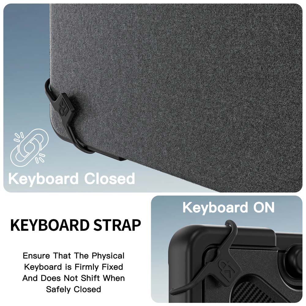 ARMOR-X Microsoft Surface Pro 13-inch Copilot+ PC Ultra 2 layers shockproof rugged case. Come with a keyboard strap which can fasten the keyboard to protect the screen.