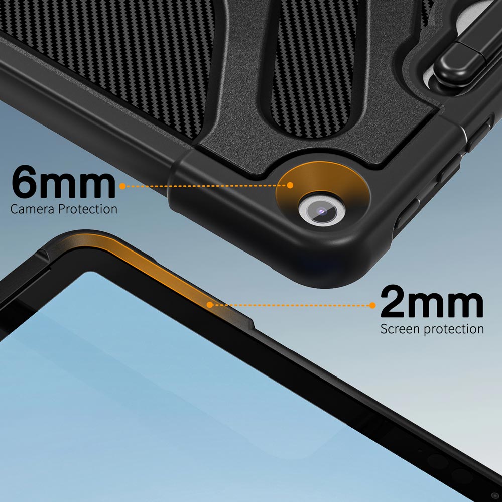 SON-MS-SFPR12 | Microsoft Surface Pro 12-inch Copilot+ PC | Ultra 2 layers shockproof rugged case with folding grip and kick-stand Compatible with keyboard