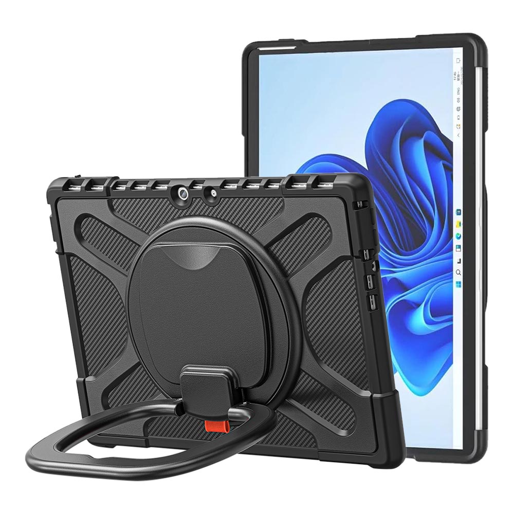 ARMOR-X Microsoft Surface Pro 8 Ultra 2 layers shockproof rugged case with kickstand for typing, watching videos, conferences, construction and outdoor work.