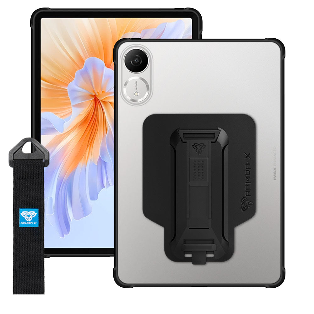 ARMOR-X Honor Pad V9 ( ROL-W00 ) Matte Protective Case with hand strap and kick stand. One-handed design for your workplace.