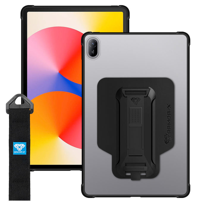 ARMOR-X Huawei MatePad SE 11 (2024) Matte Protective Case with hand strap and kick stand. One-handed design for your workplace.