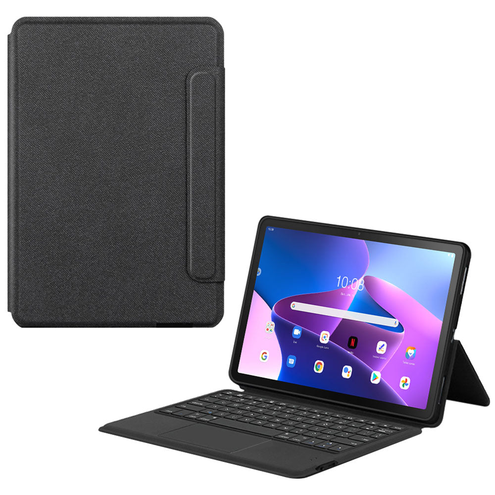 ARMOR-X Lenovo Tab M10 Plus ( Gen3 ) TB125 wireless bluetooth keyboard case with trackpad. Hand free typing, drawing, video watching.