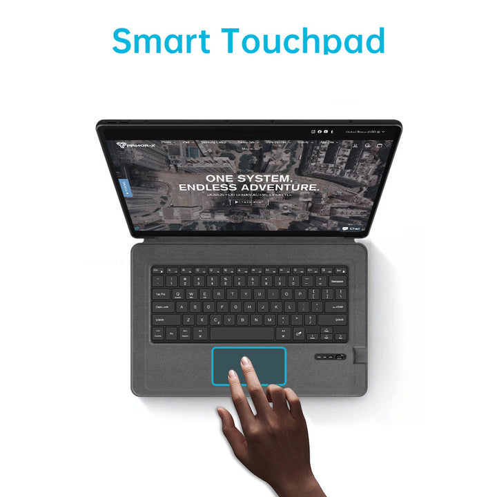 ARMOR-X Samsung Galaxy Tab S9 Ultra SM-X910 / X916 wireless bluetooth keyboard case with trackpad. Multi-touch trackpad allowing you to Use it like a laptop to edit documents, navigate applications and build presentations with unmatched speed, precision and accuracy.