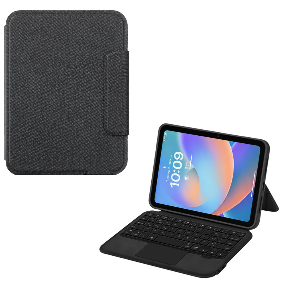 ARMOR-X iPad mini 8 wireless bluetooth keyboard case with trackpad. Hand free typing, drawing, video watching.